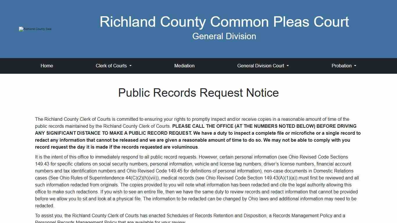 Richland County Common Pleas Court