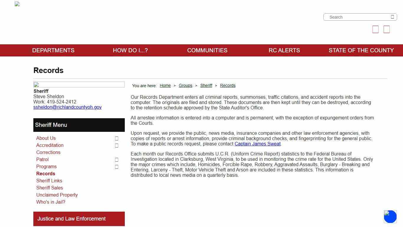 Richland County Ohio - Records