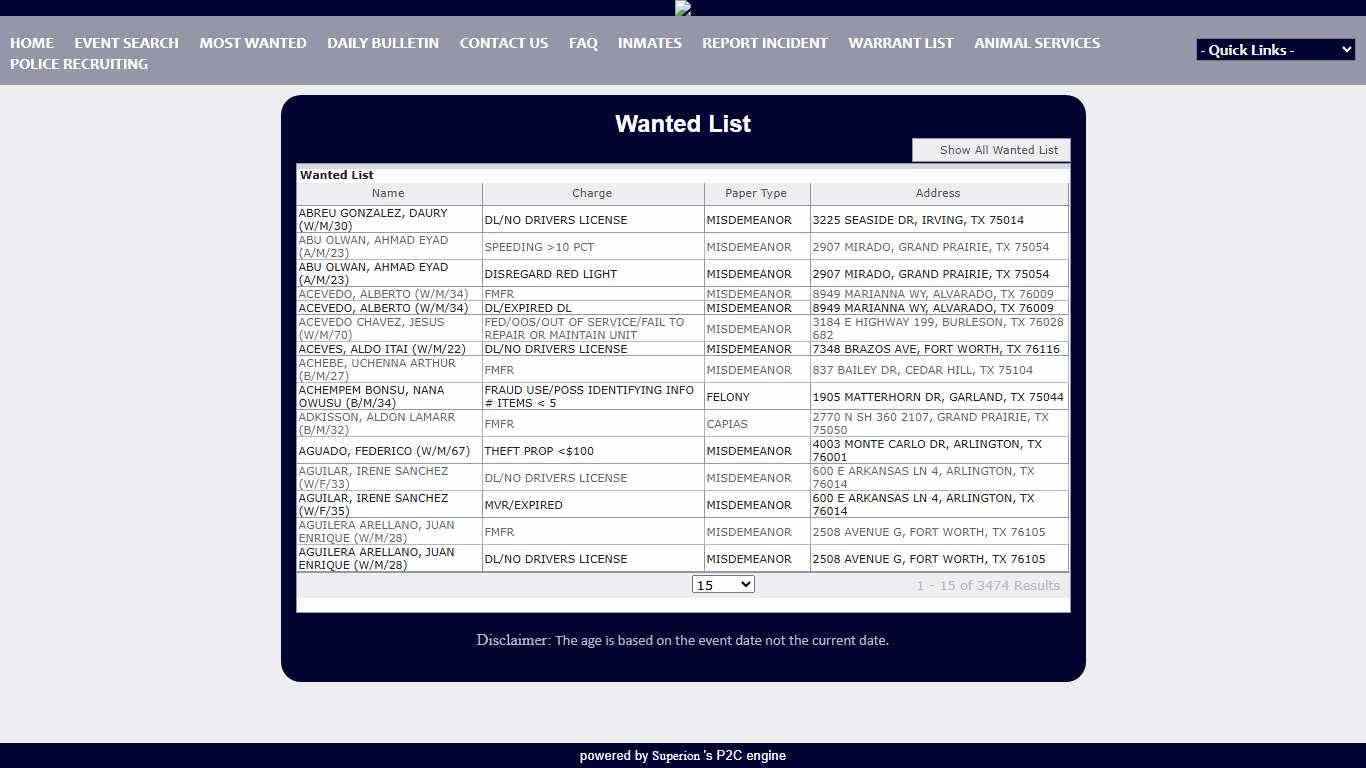 Mansfield Police Department P2C