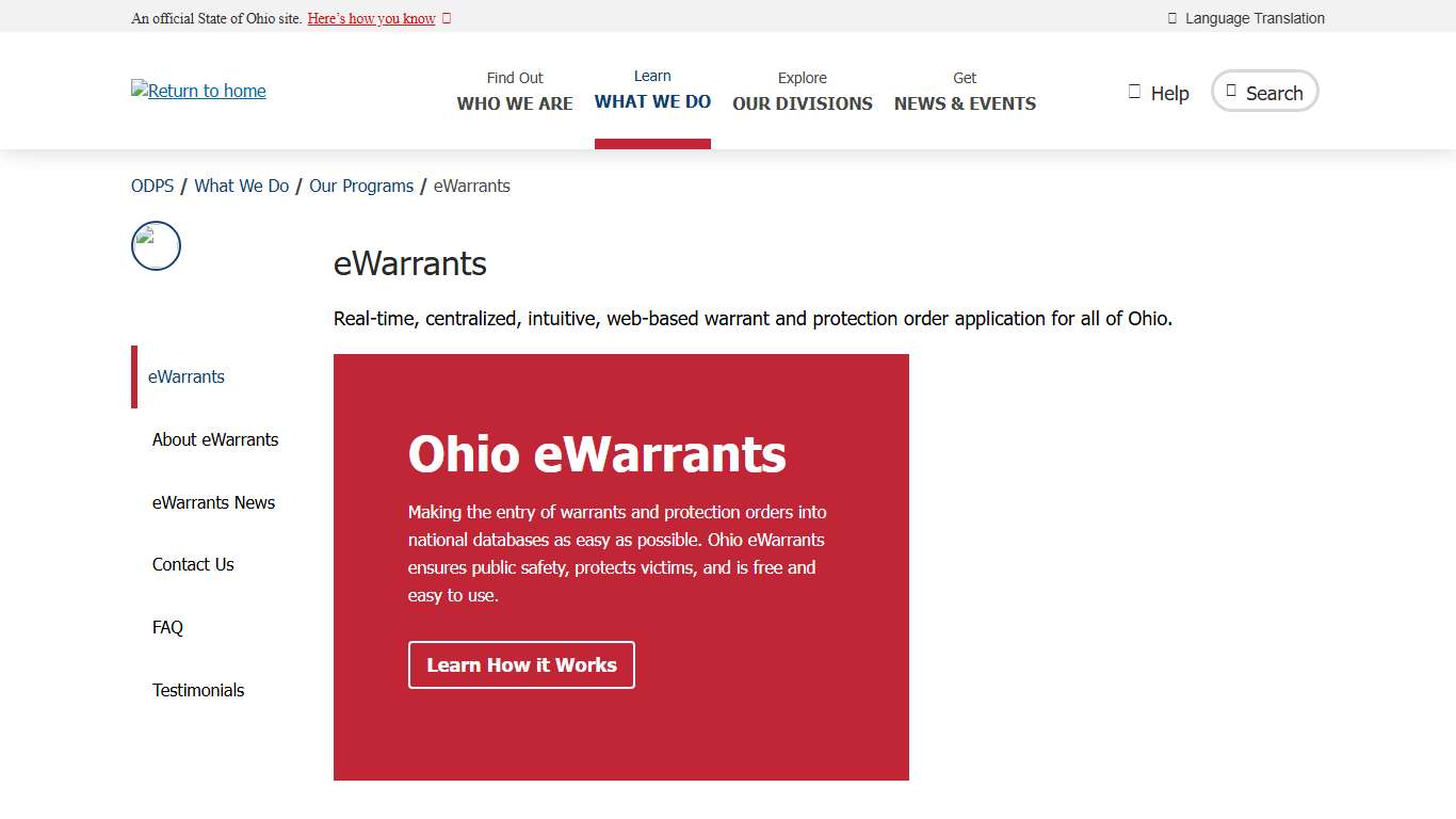eWarrants | Department of Public Safety